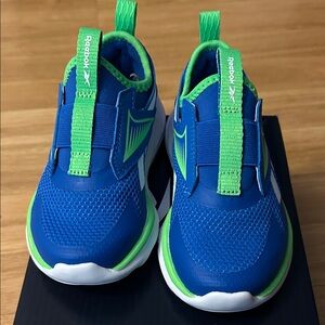 Reebok Kids Vibrant Blue and Neon Green Sneakers